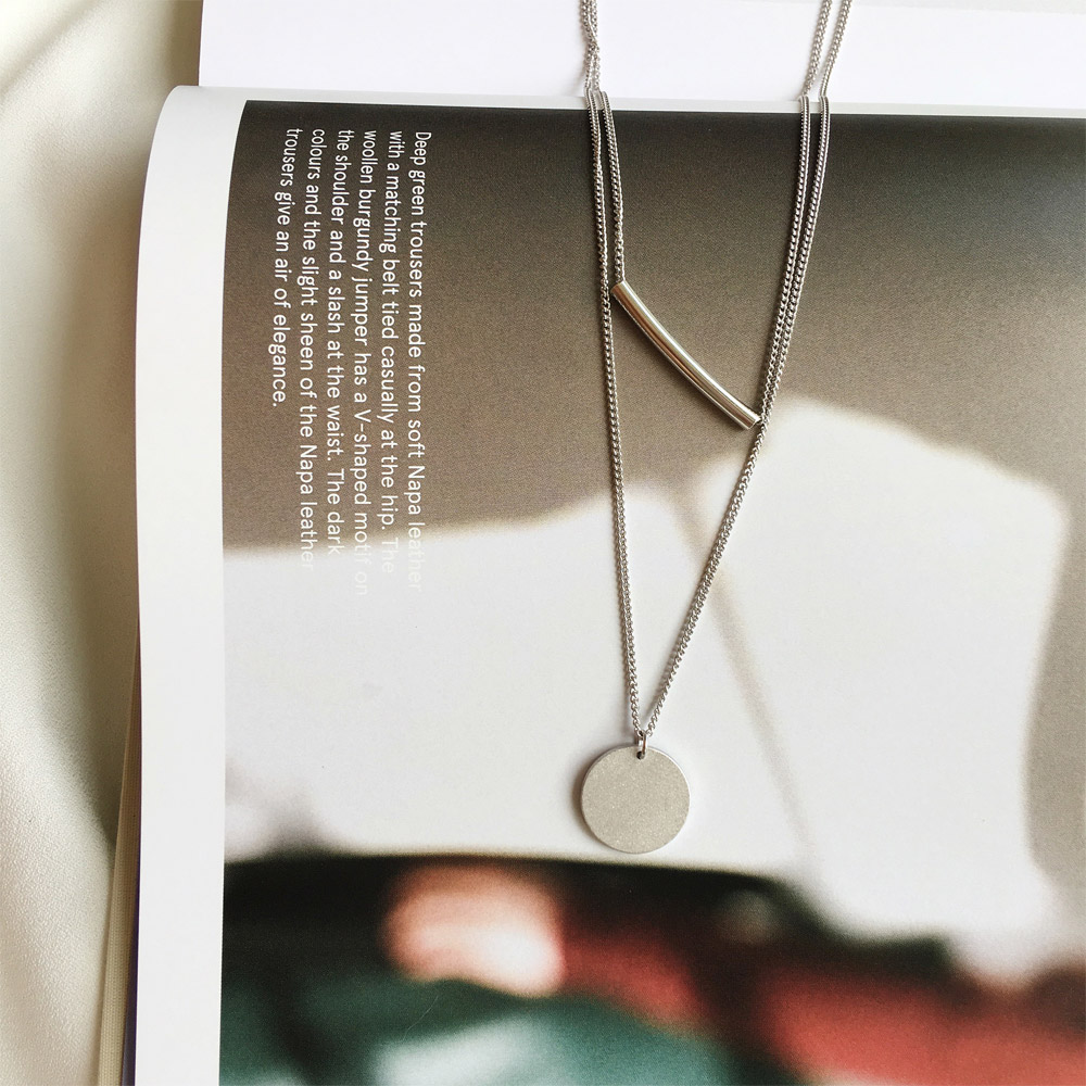 C016磨砂双层项链