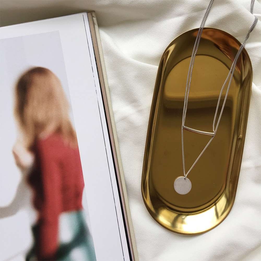 C016磨砂双层项链