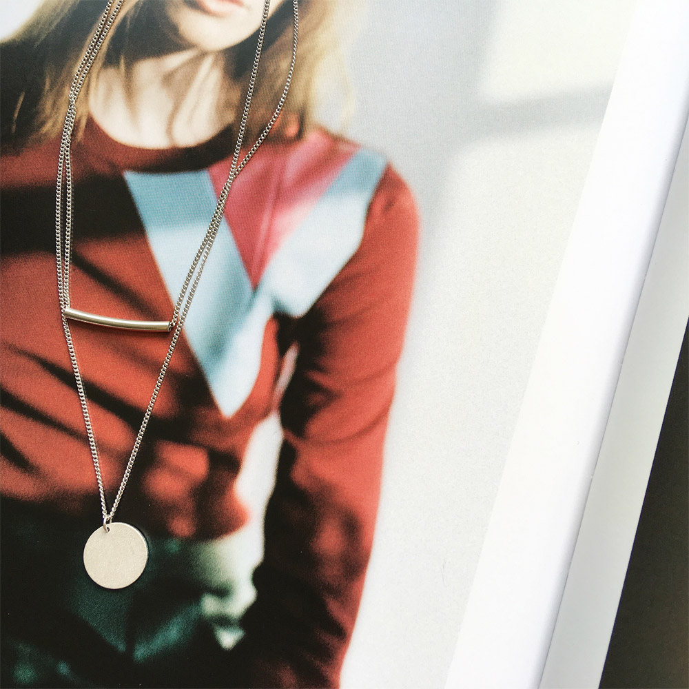 C016磨砂双层项链