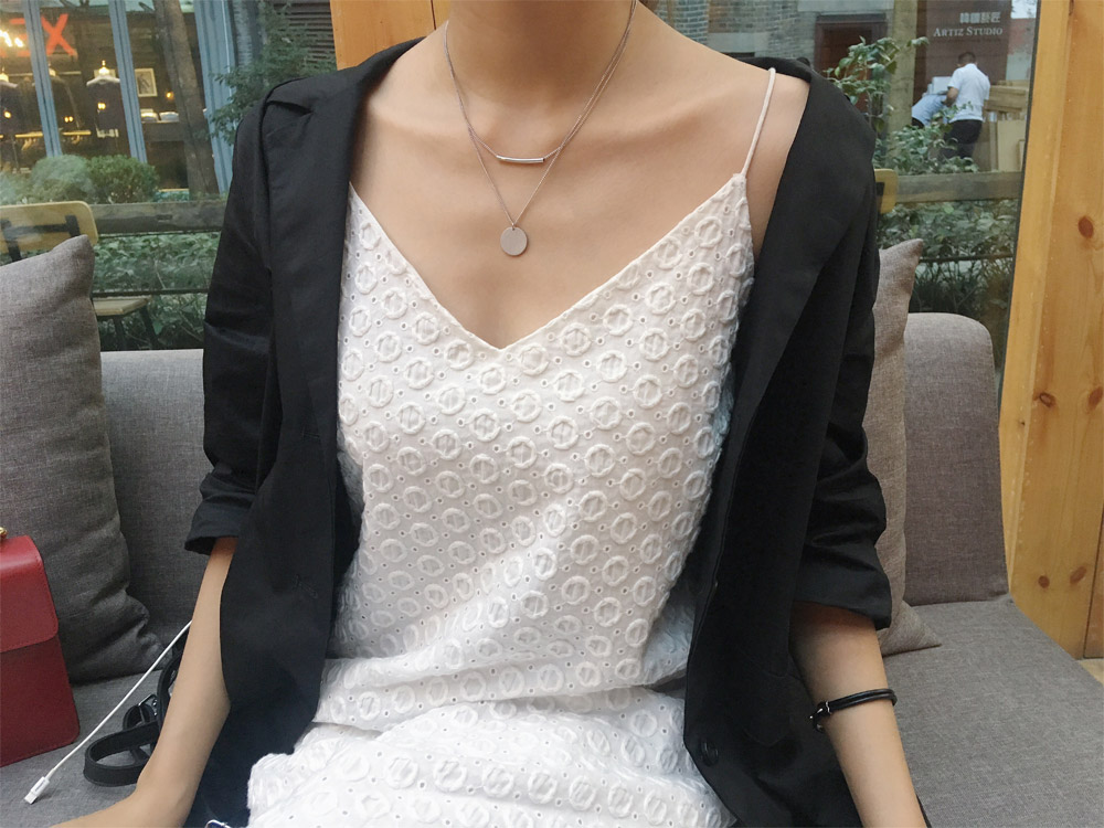 C016磨砂双层项链