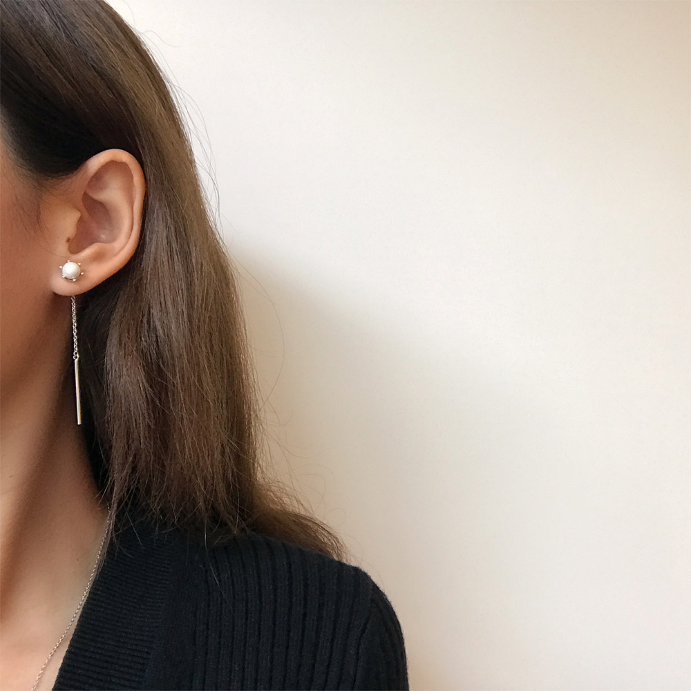 E017花型贝珠耳钉