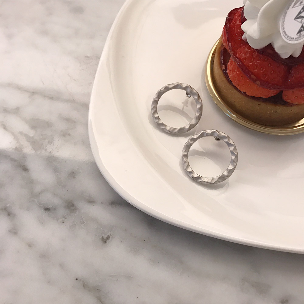 E018哑光圆圈耳钉