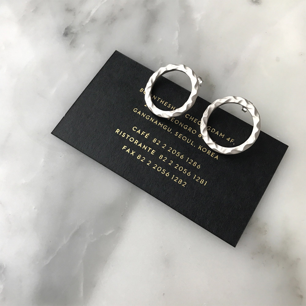 E018哑光圆圈耳钉