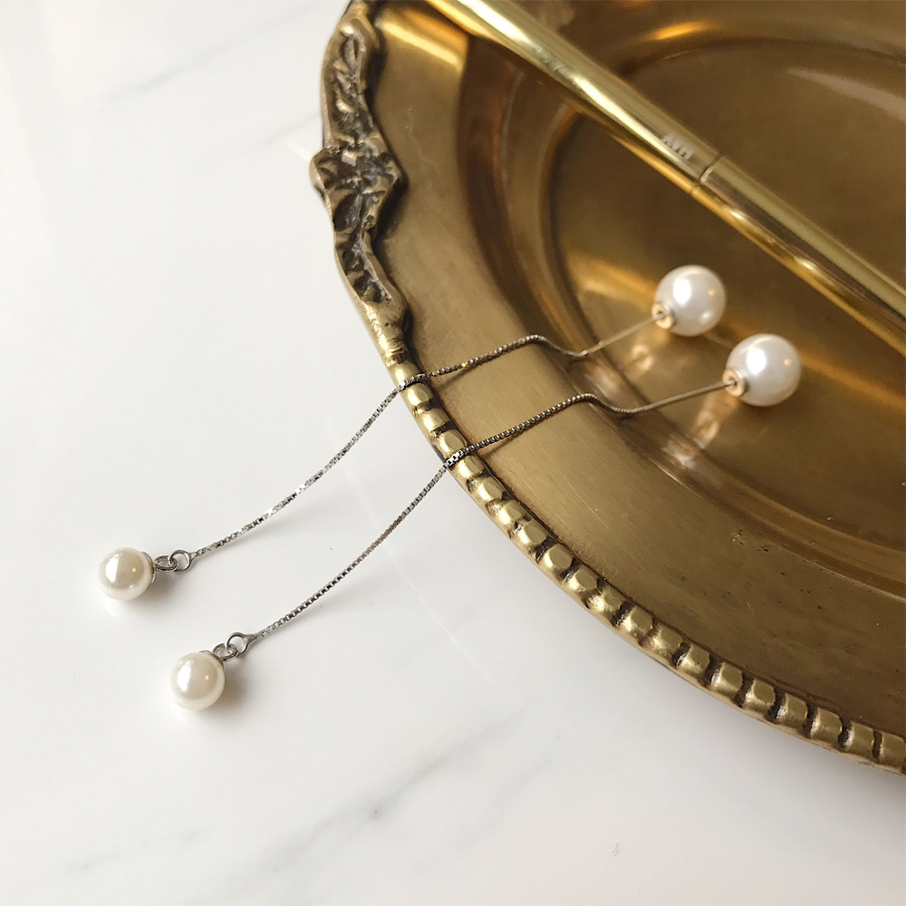 E028大小珍珠耳线