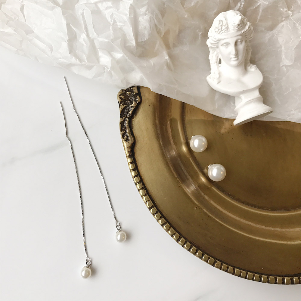 E028大小珍珠耳线