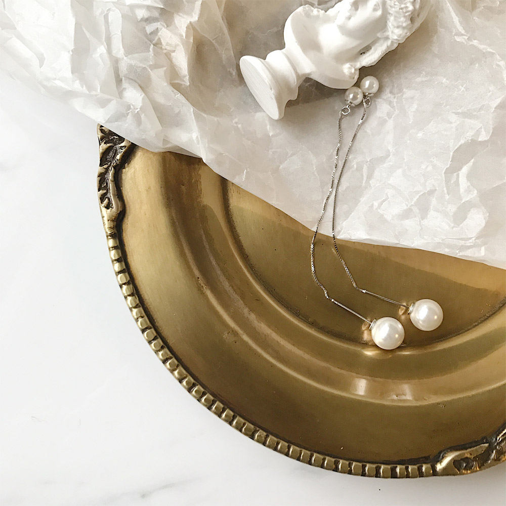 E028大小珍珠耳线