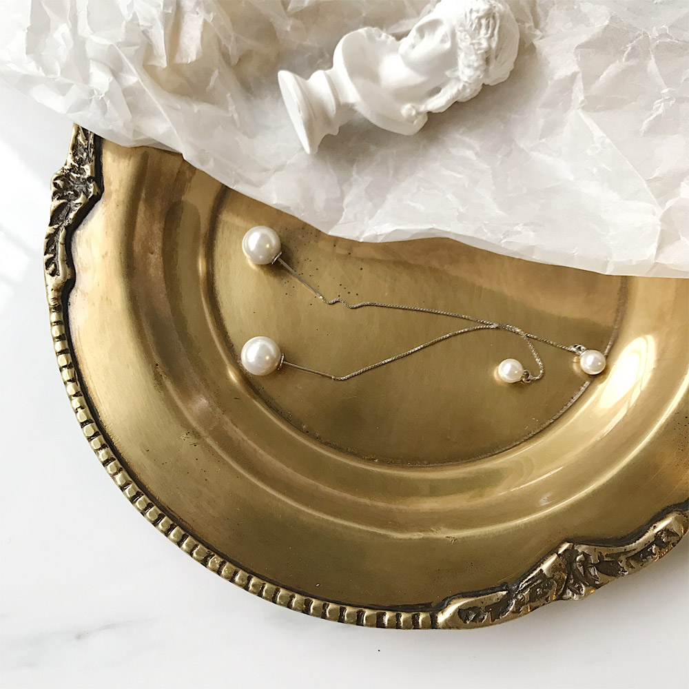 E028大小珍珠耳线