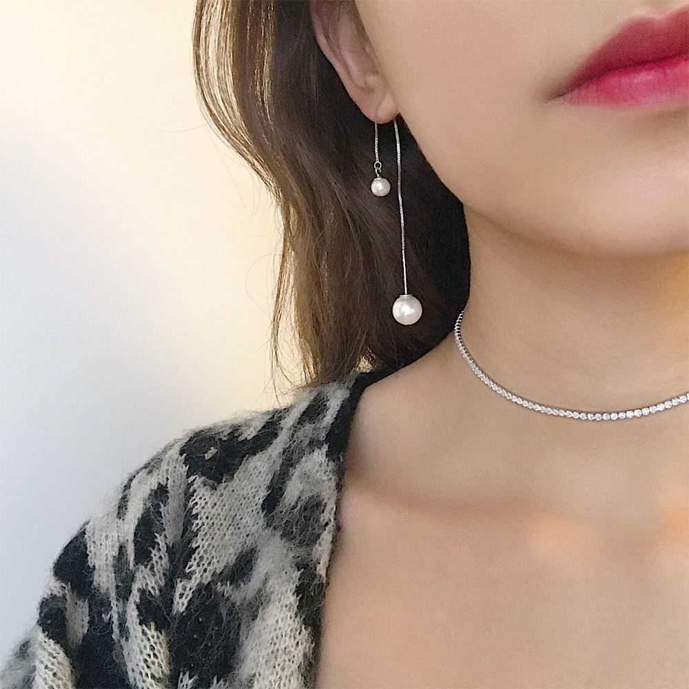 E028大小珍珠耳线