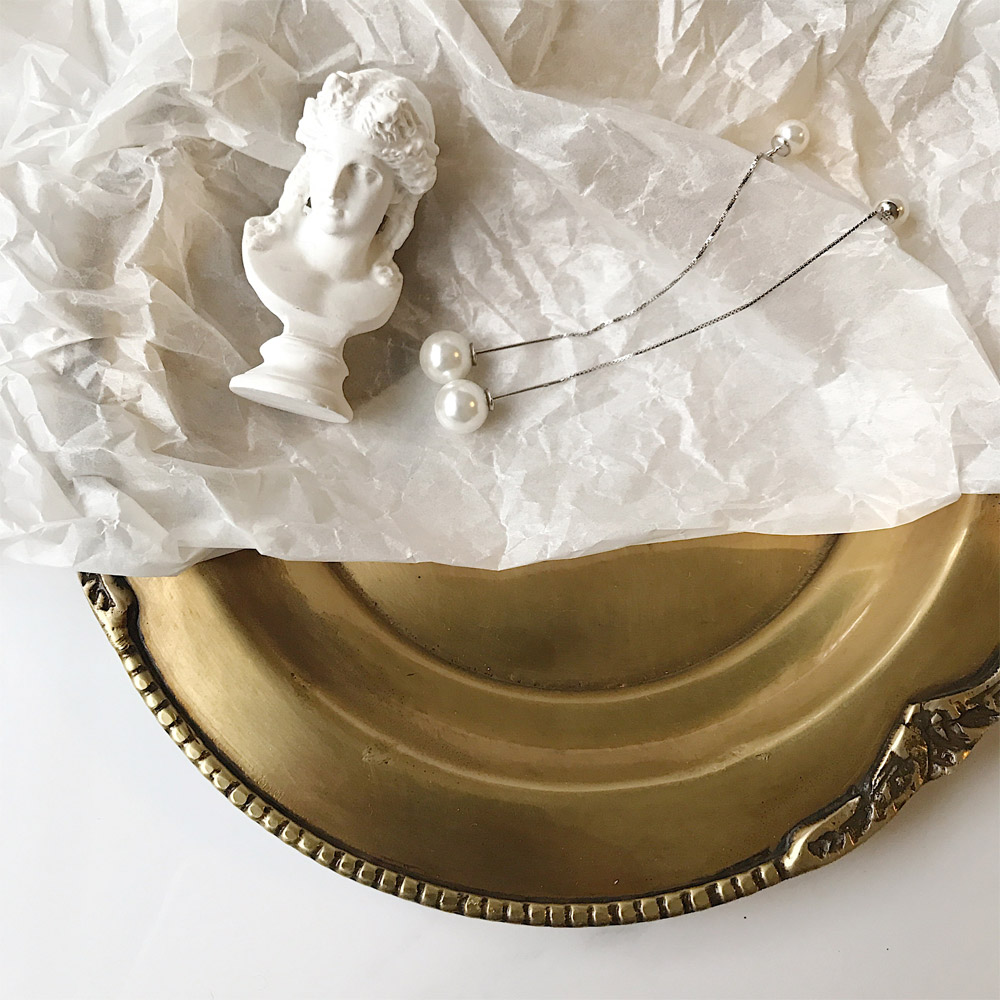 E028大小珍珠耳线