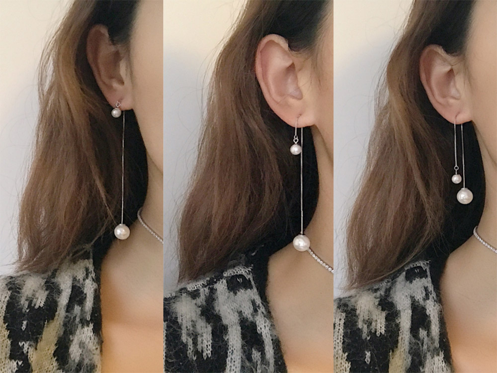 E028大小珍珠耳线