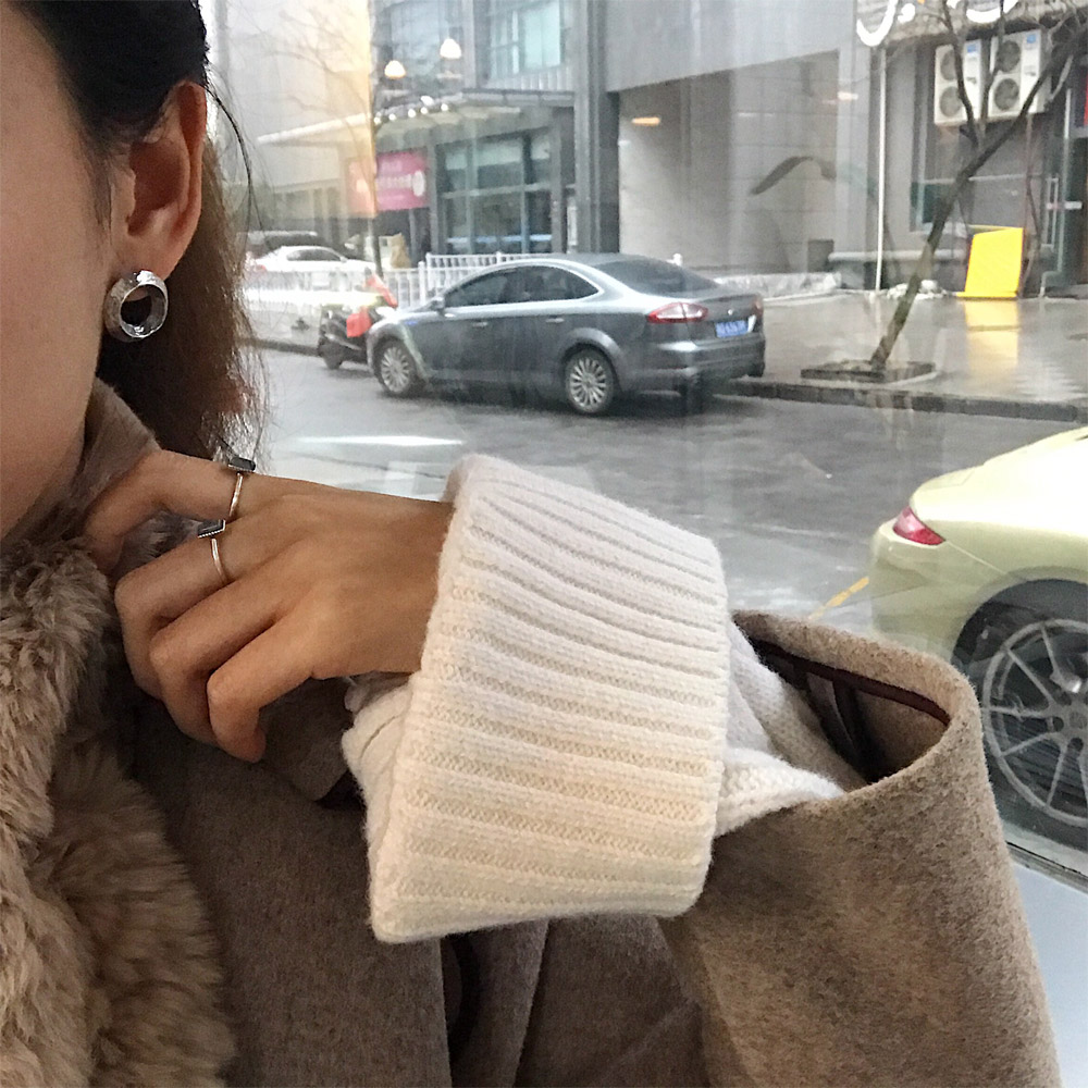 E024复古做旧圆圈耳钉