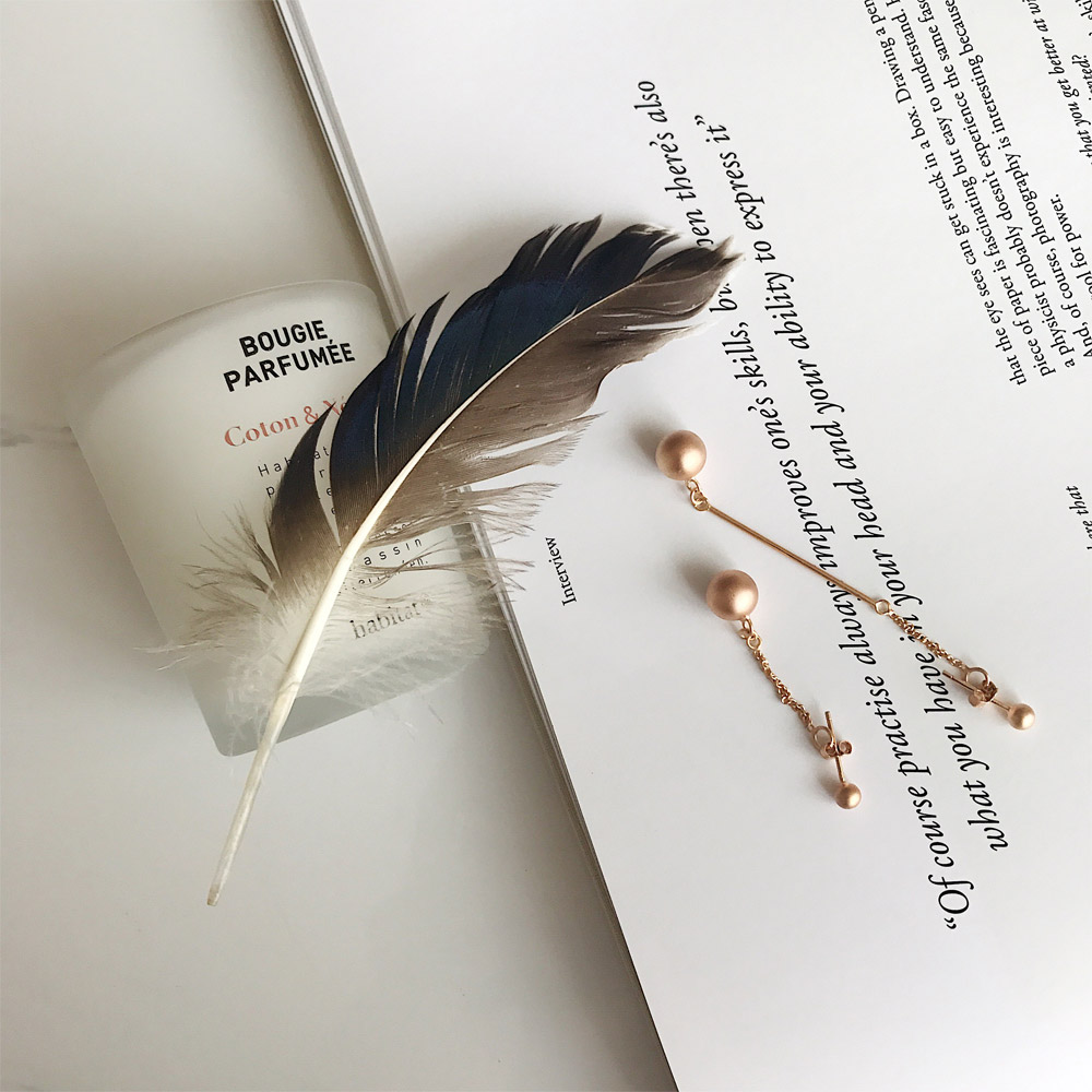 E025香槟金圆球耳钉