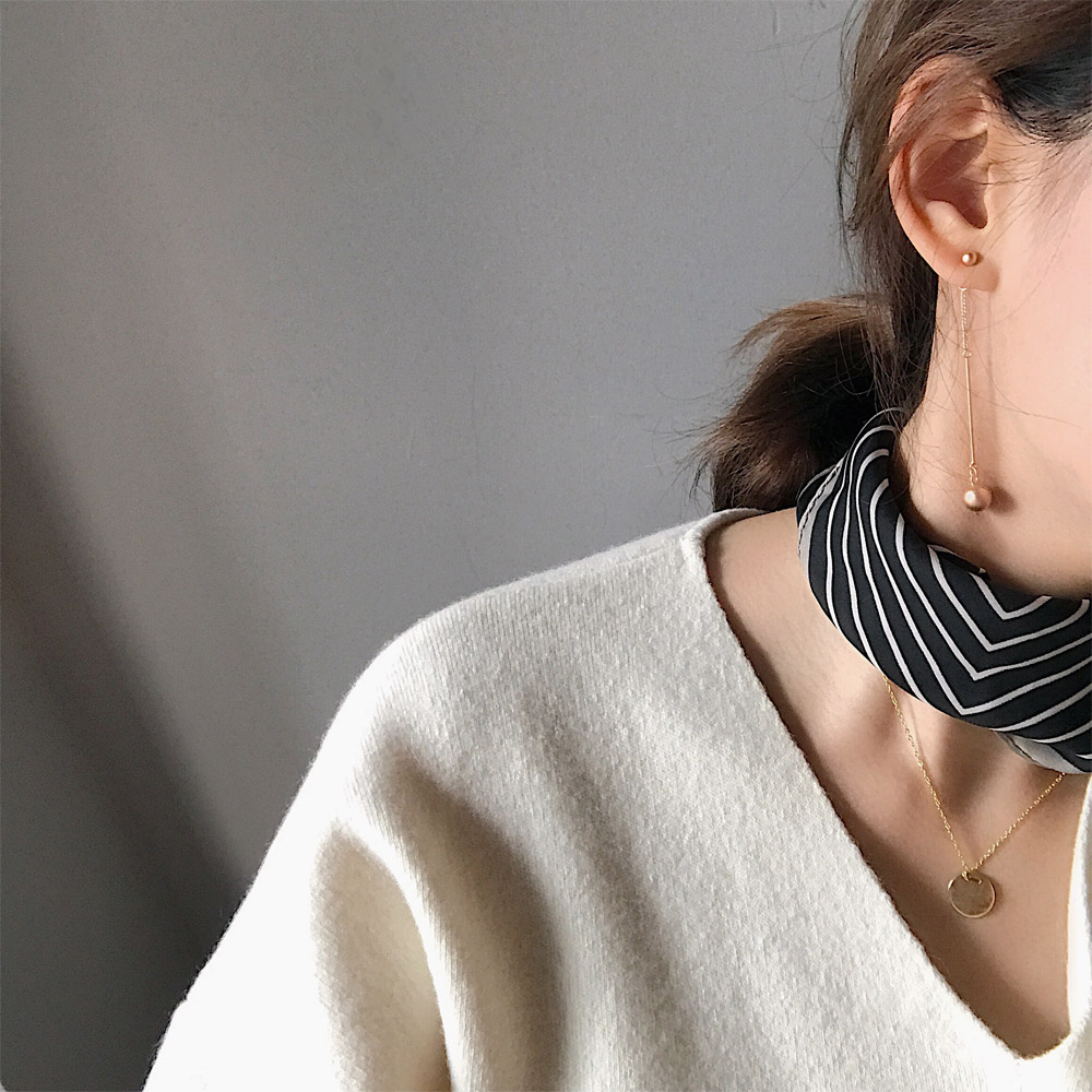 E025香槟金圆球耳钉