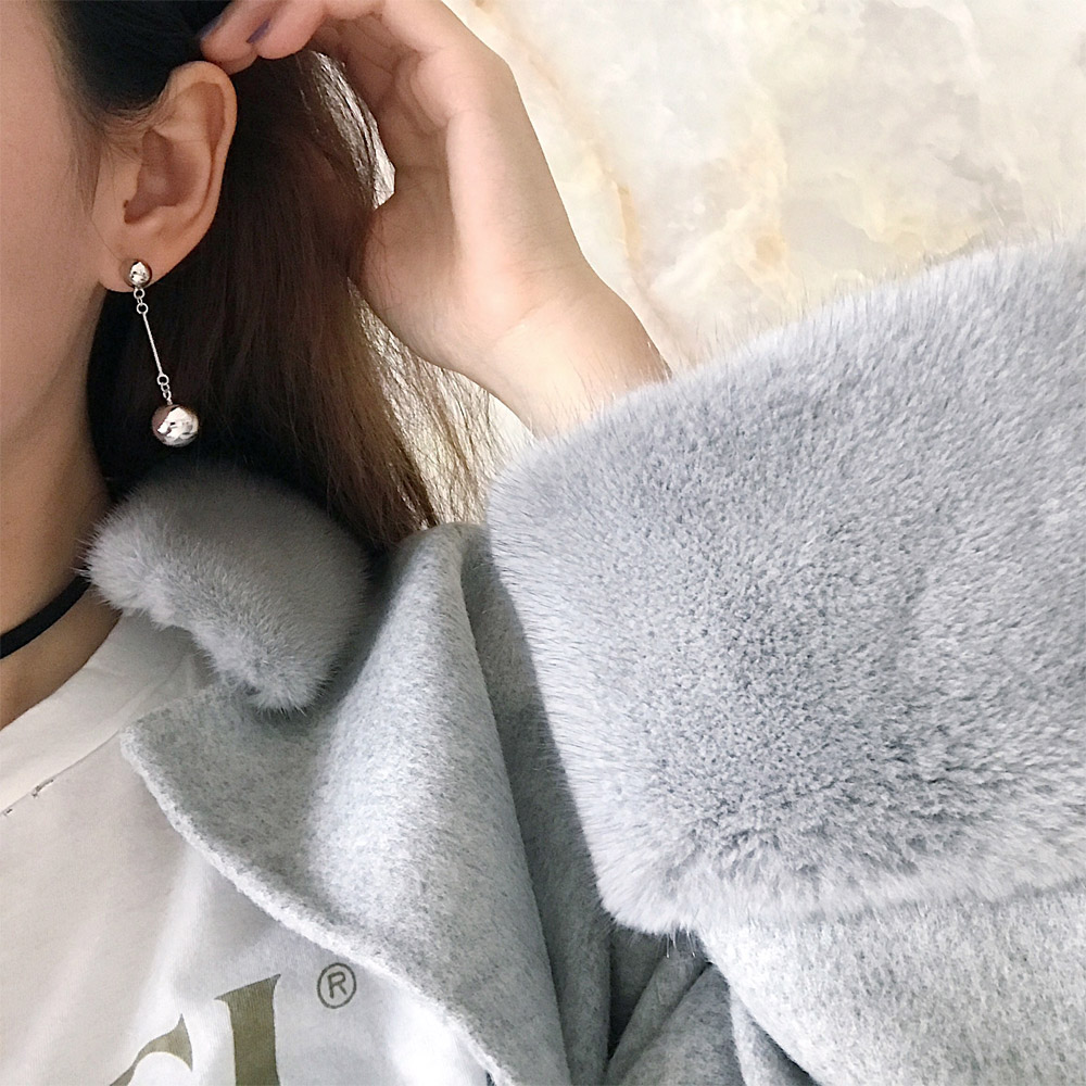 E027大小银珠耳钉